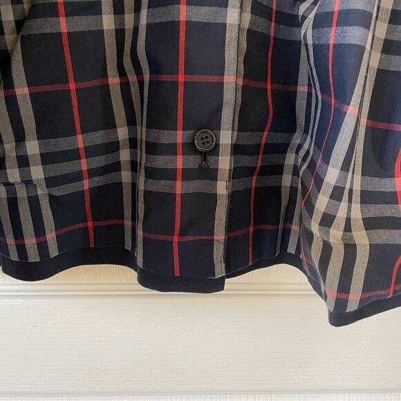 Vintage Burberry Navy Blue Belted Trench Coat Single Breasted 14L - Picture 10 of 16